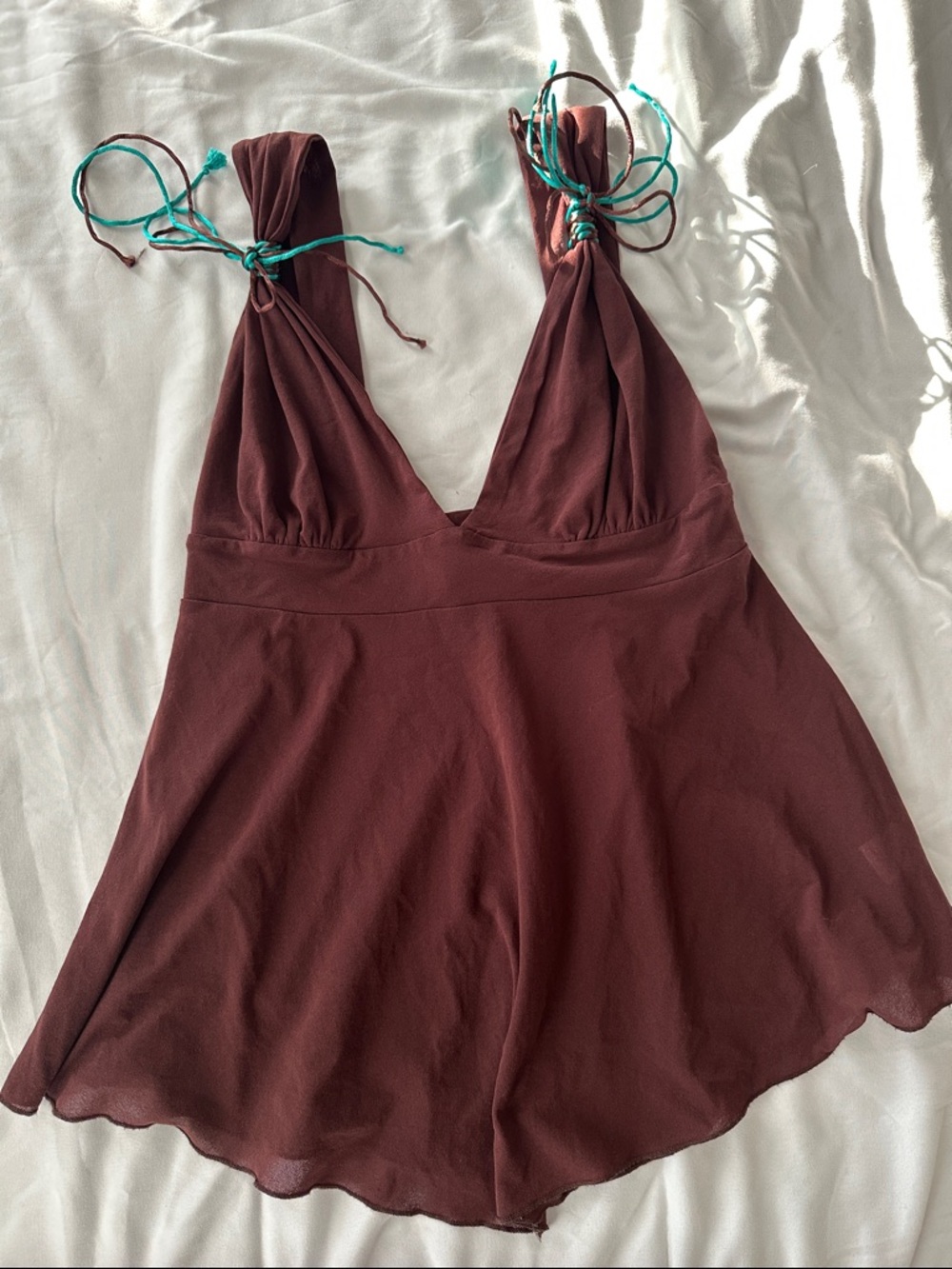 Vintage Y2K Guess Chemise With Teal Tie Straps